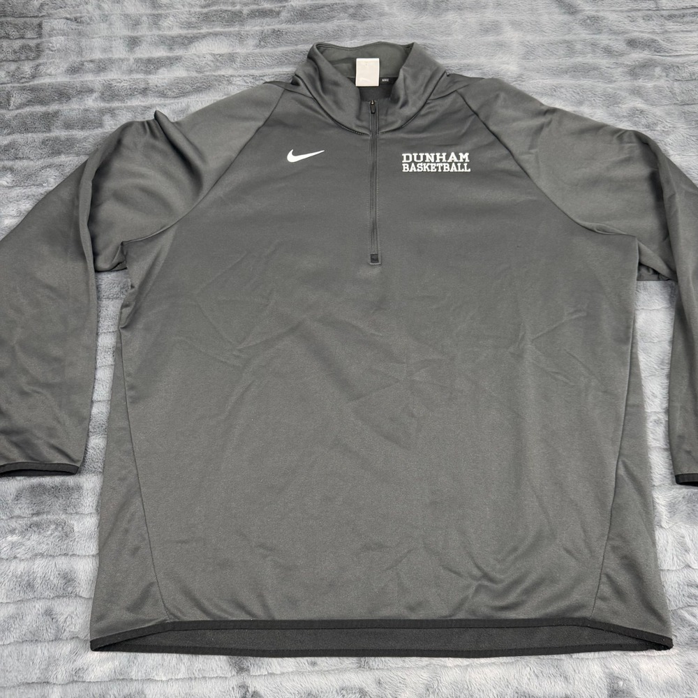 Nike Dri-FIT Mens XXL Dunham Basketball 1/4 Zip Pullover Gray Fleece RN56323
